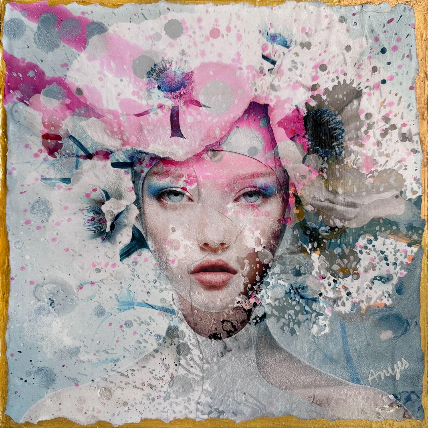 Pretty Splash, technique mixte sur toile - Mixed Media Art de Anyes Galleani