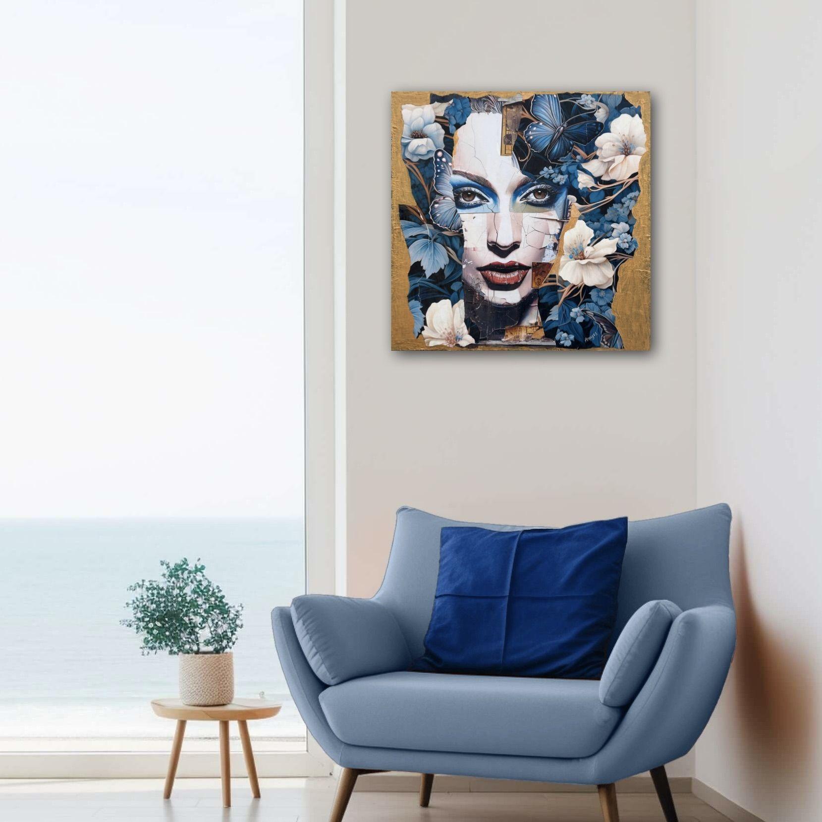 The Butterflies Collage, Mixed Media on Wood Panel For Sale 1