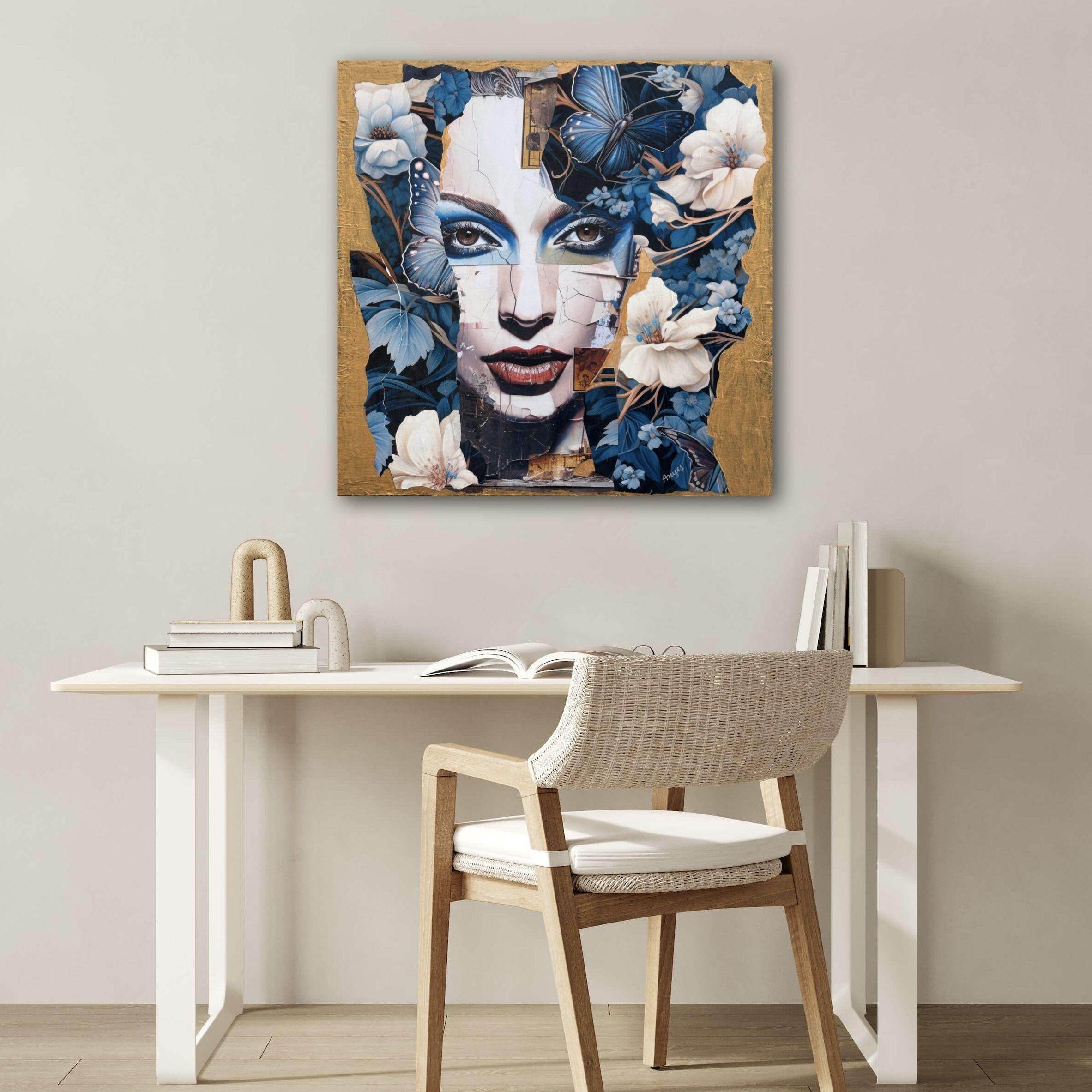 The Butterflies Collage, Mixed Media on Wood Panel For Sale 2