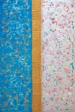 Abstraktes Hongkong, Gemälde, Acryl auf Holzplatte