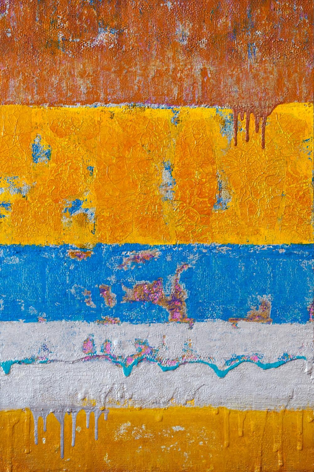 Astratto-Ruggine, Pittura, Acrilico su pannello di Wood - Painting di Anyes Galleani