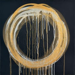 L'alignement des cercles de la vie, peinture, acrylique sur panneau de bois