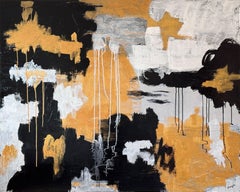 Goldblütenblatt, Malerei, Acryl auf Holzplatte