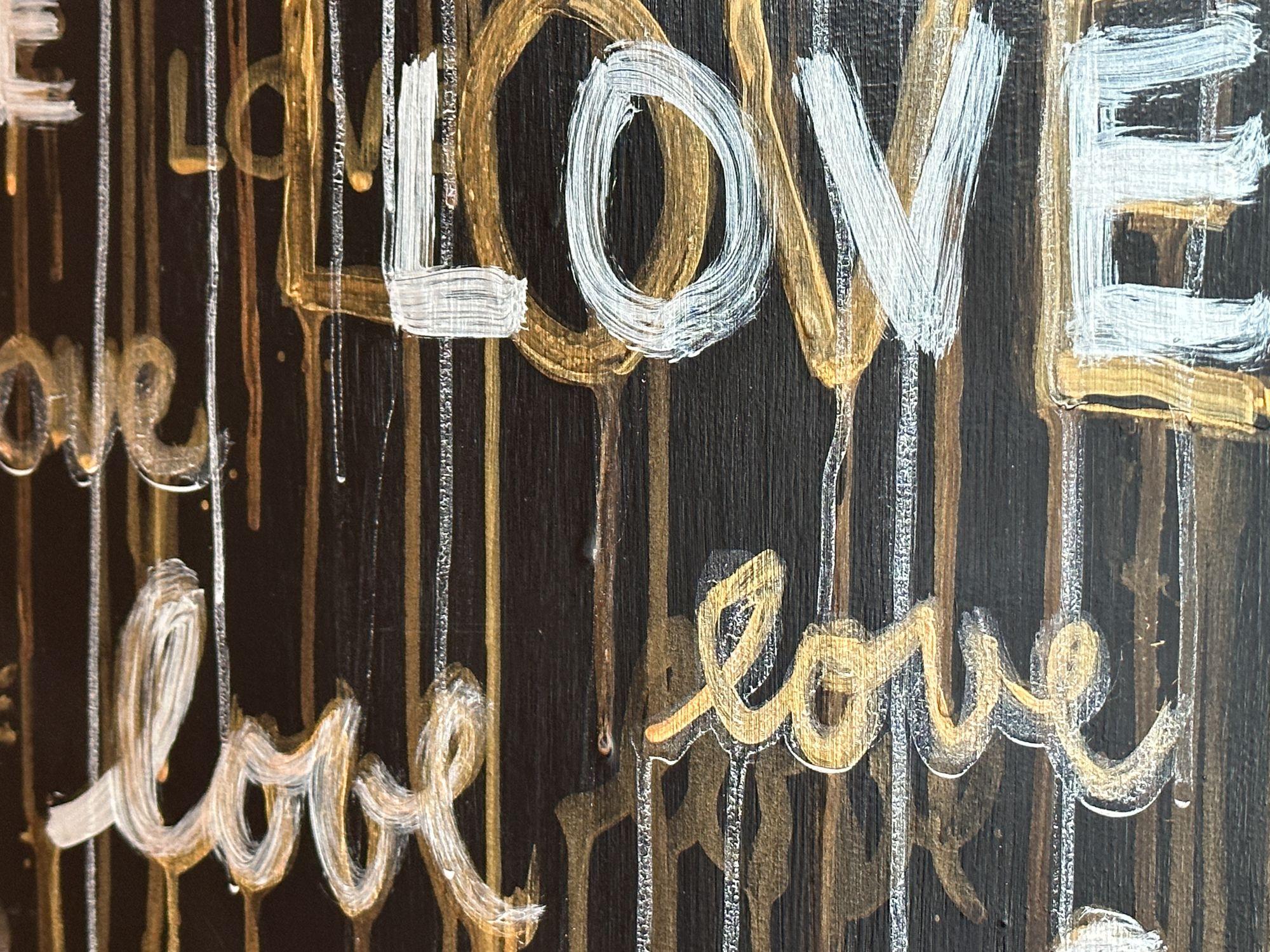 Beaucoup d'amour et d'or, peinture, acrylique sur panneau de bois - Contemporain Painting par Anyes Galleani