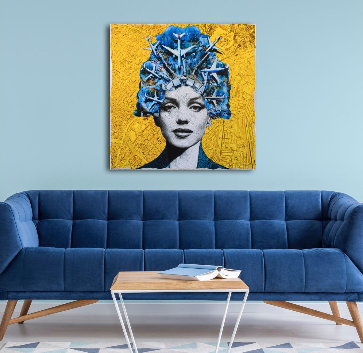 Marilyn la Dea, Pittura, Acrilico su pannello di Wood - Painting Pop Art di Anyes Galleani