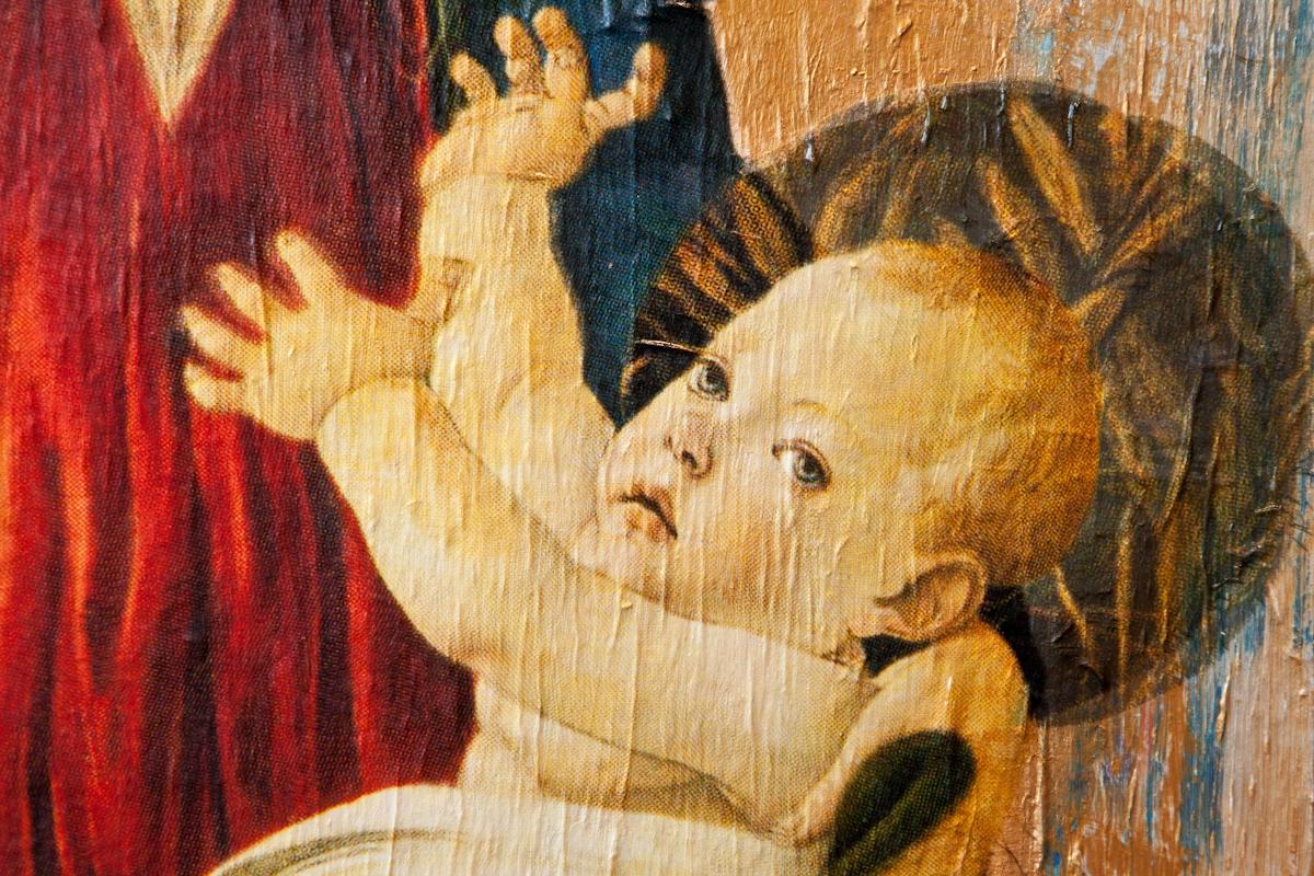 Madonna recuperada, Pintura, Acrílico sobre panel de madera en venta 1