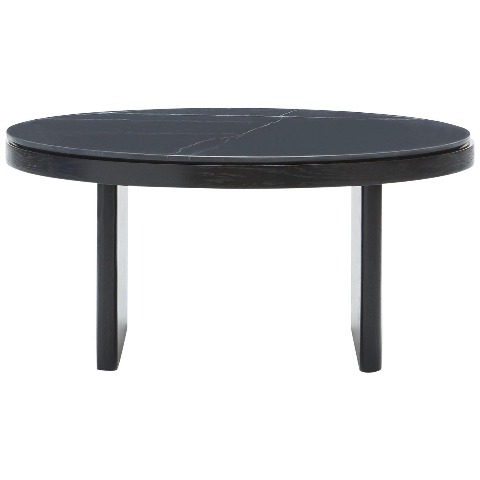 En vente : Black (Stained Black) Table basse Anza en marbre de Carrare noir