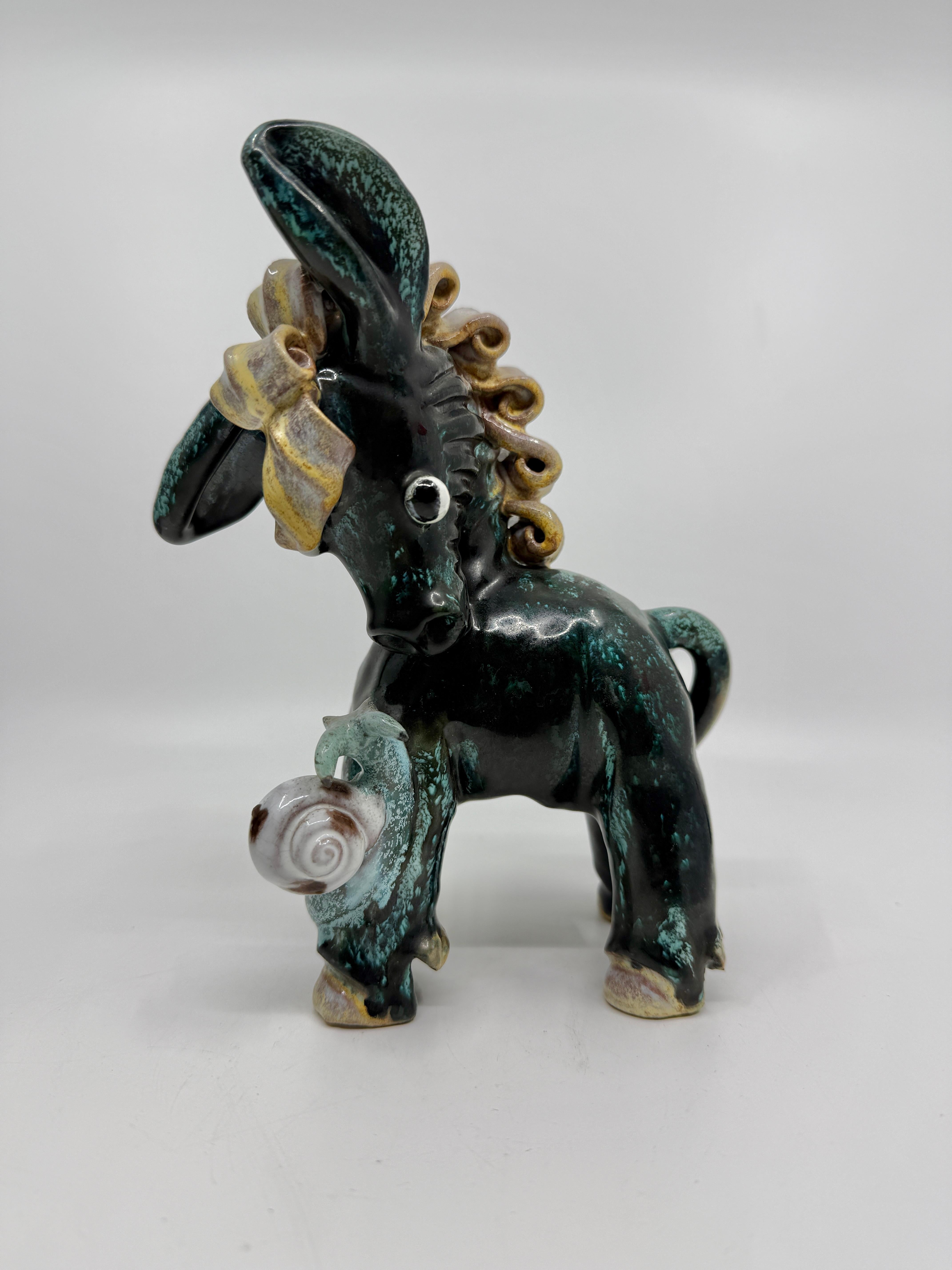 Hand-Crafted Anzengruber Keramik Wien Donkey Retailed by Rasper & Sohne For Sale