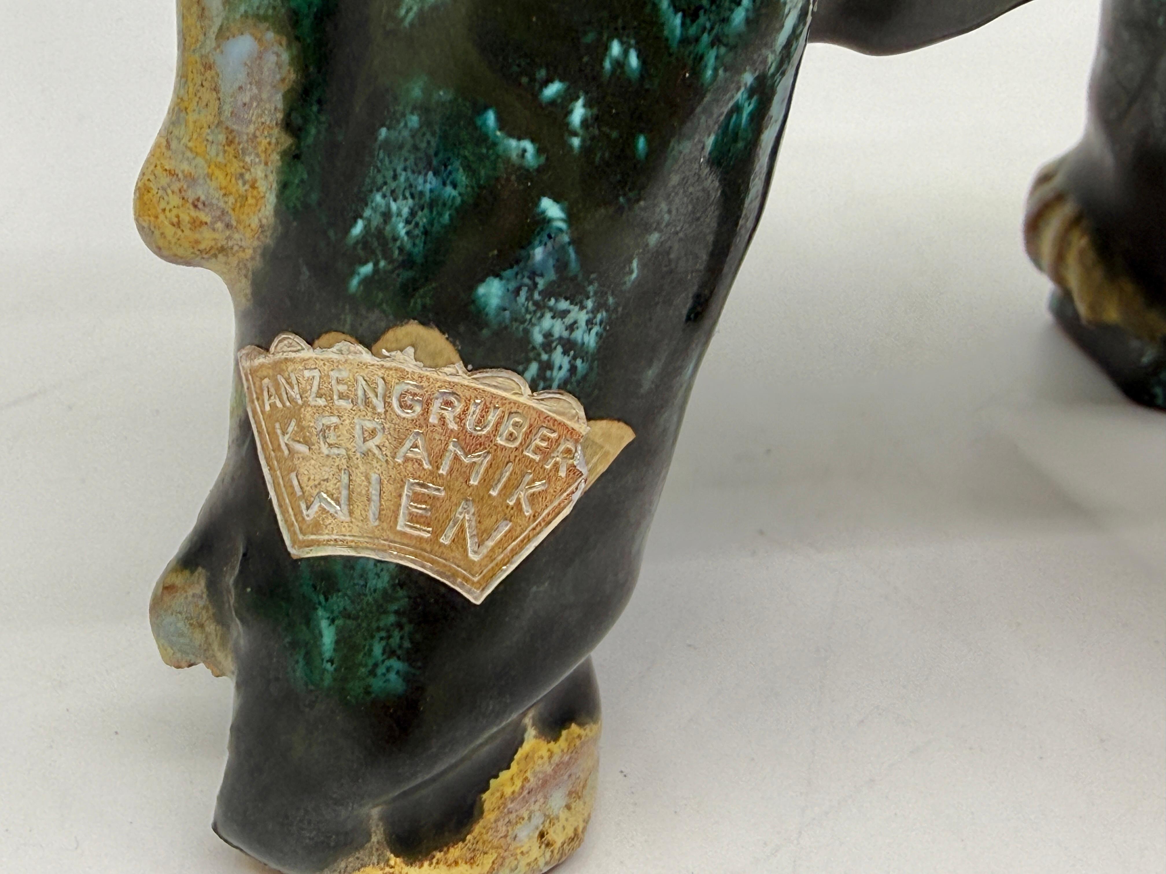 Pottery Anzengruber Keramik Wien Donkey Retailed by Rasper & Sohne For Sale