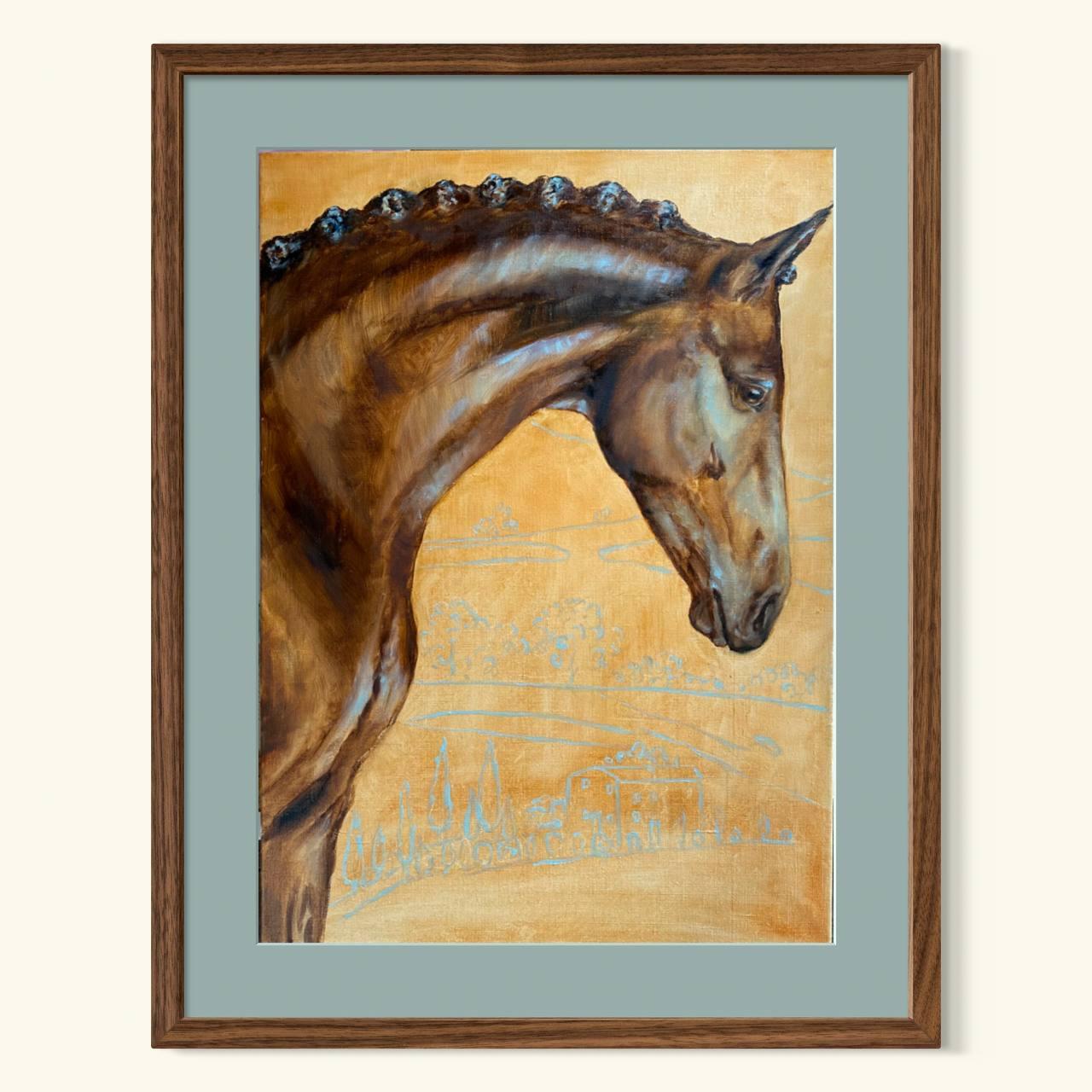 Elegancia en la Contemplación - Painting Realista de Anzhelika Muzychenko 
