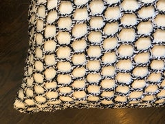 "Anzio" White & Black Wool Pillow by Le Lampade