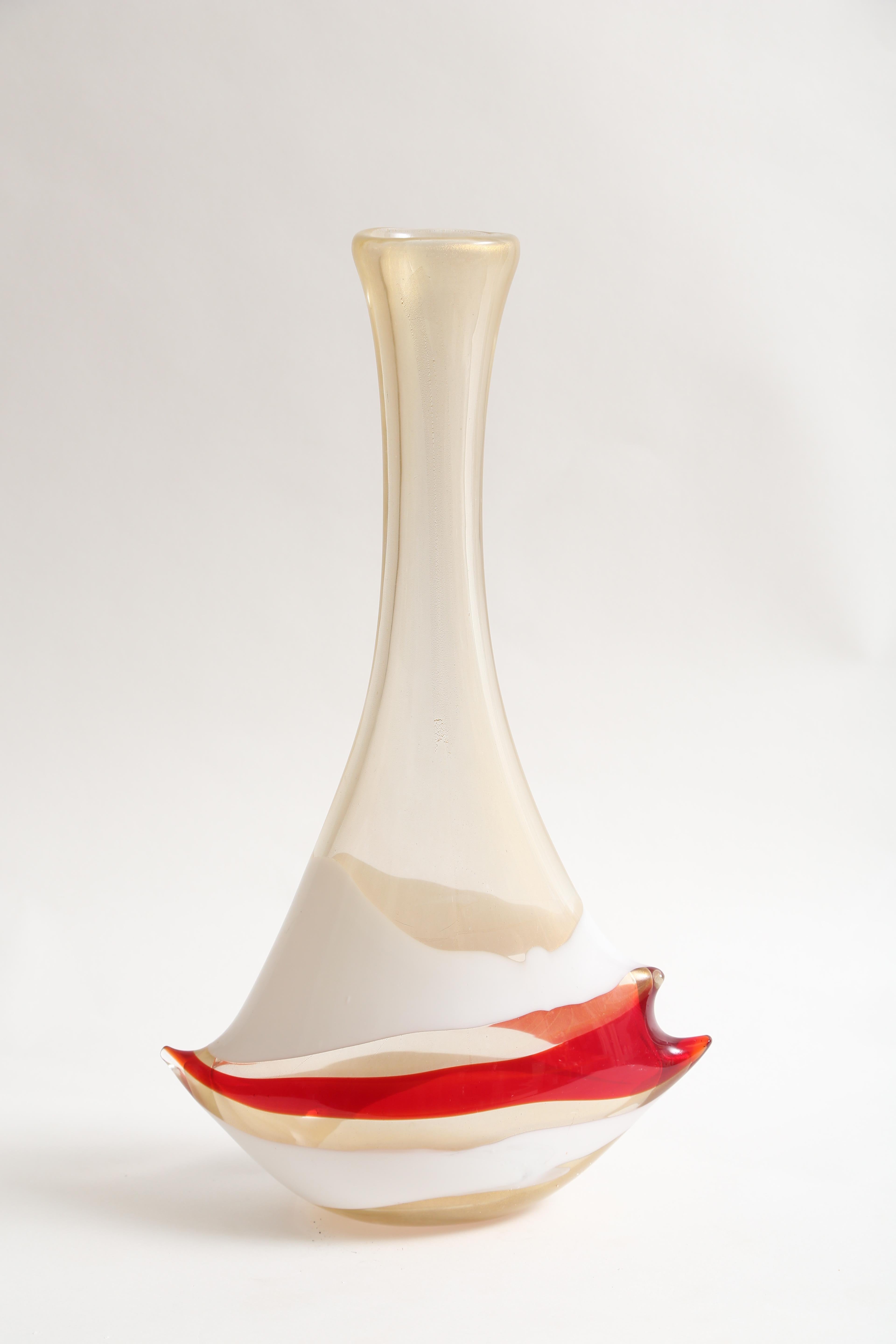 Anzola Fuga Banded Asymmetrical Vase In Good Condition In West Palm Beach, FL