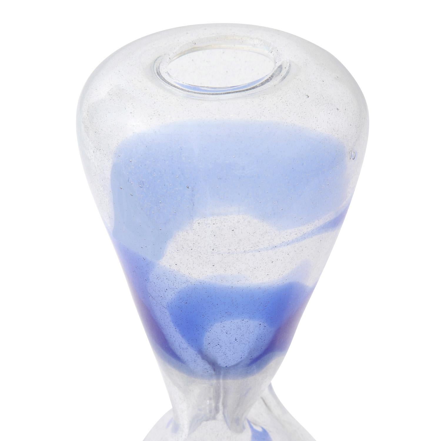 Mid-Century Modern Vase « Bands » d'Anzola Fuga rare avec filament interne en verre, années 1960 en vente