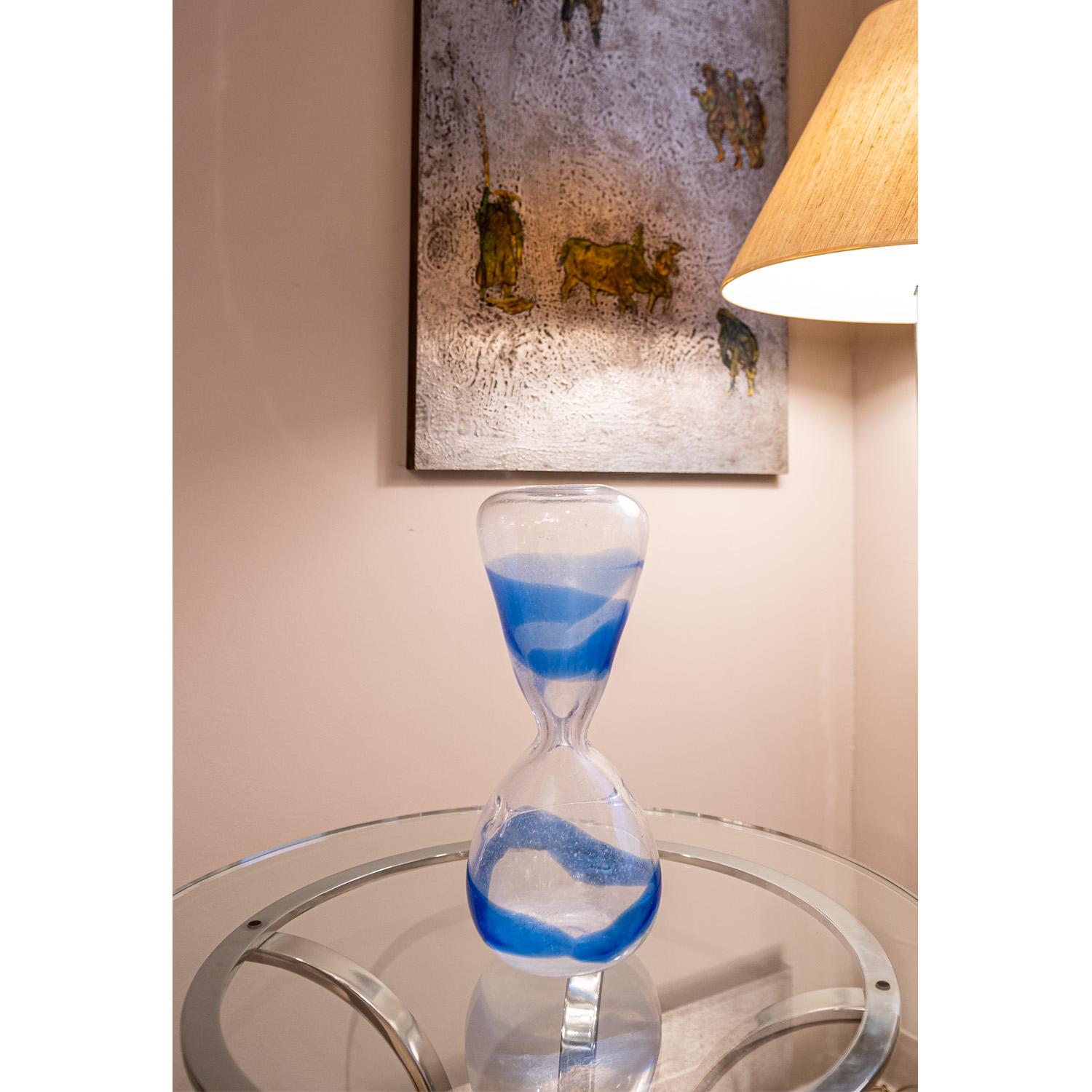 Milieu du XXe siècle Vase « Bands » d'Anzola Fuga rare avec filament interne en verre, années 1960 en vente