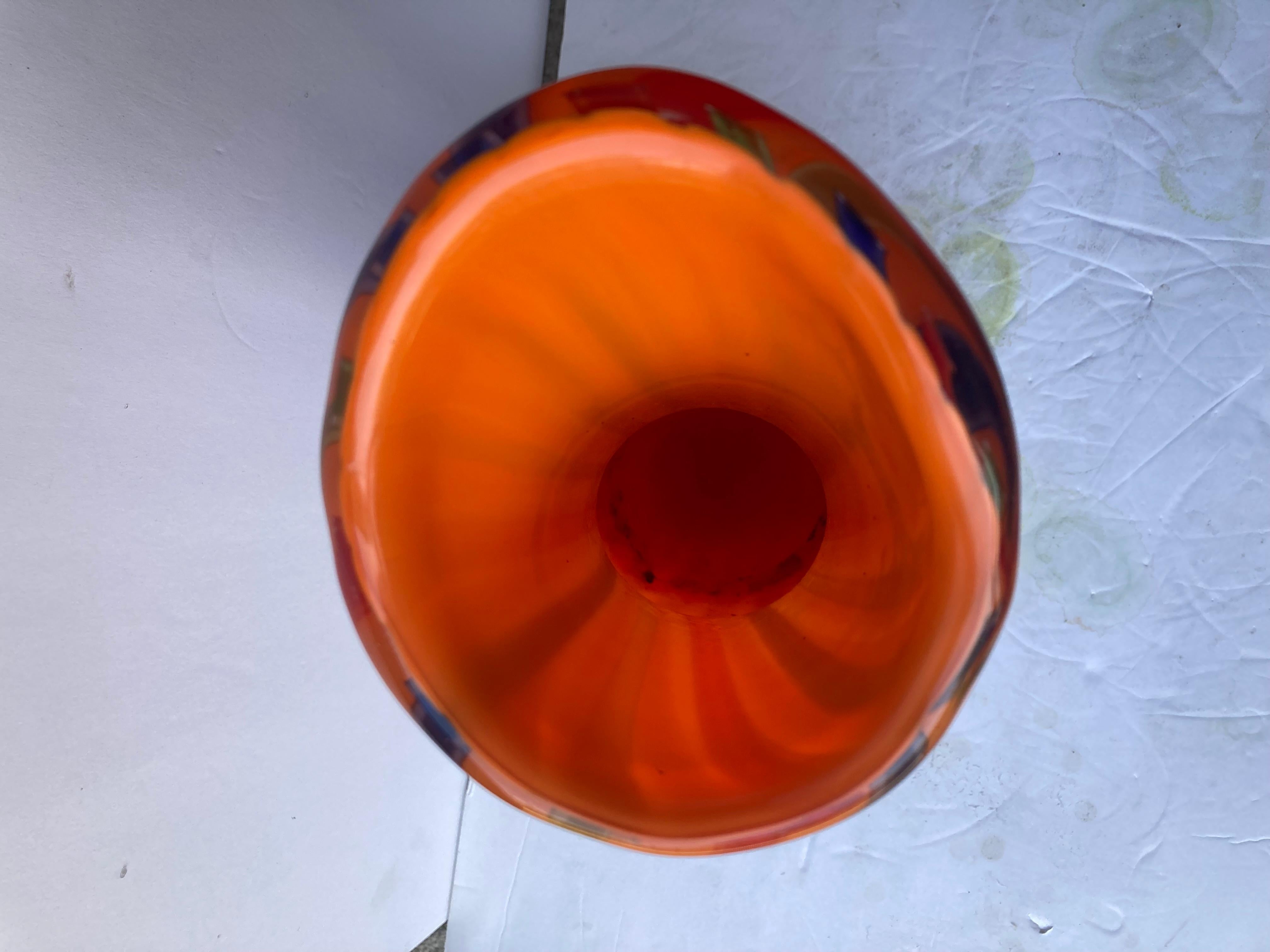 Postmoderne Anzolo - Vase en verre de Murano attaché Fuga en vente
