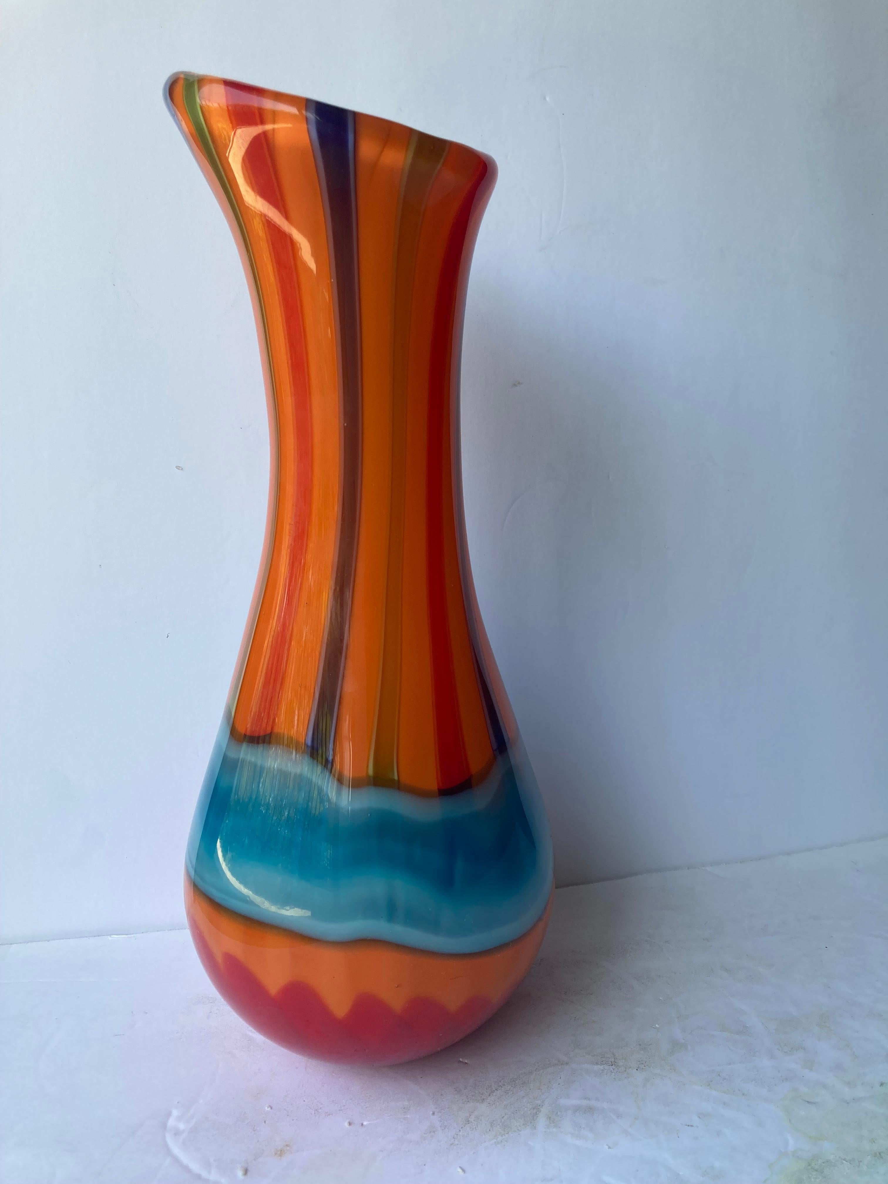 italien Anzolo - Vase en verre de Murano attaché Fuga en vente