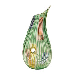 Anzolo Fuga Exceptional Hand-Blown Glass Bandiere Vase, 1950s