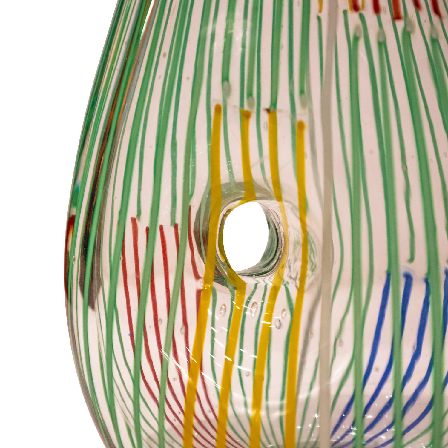 Hand-Crafted Anzolo Fuga Exceptional Hand-Blown Glass Bandiere Vase, 1950s