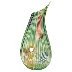 Anzolo Fuga Exceptional Hand-Blown Glass Bandiere Vase, 1950s