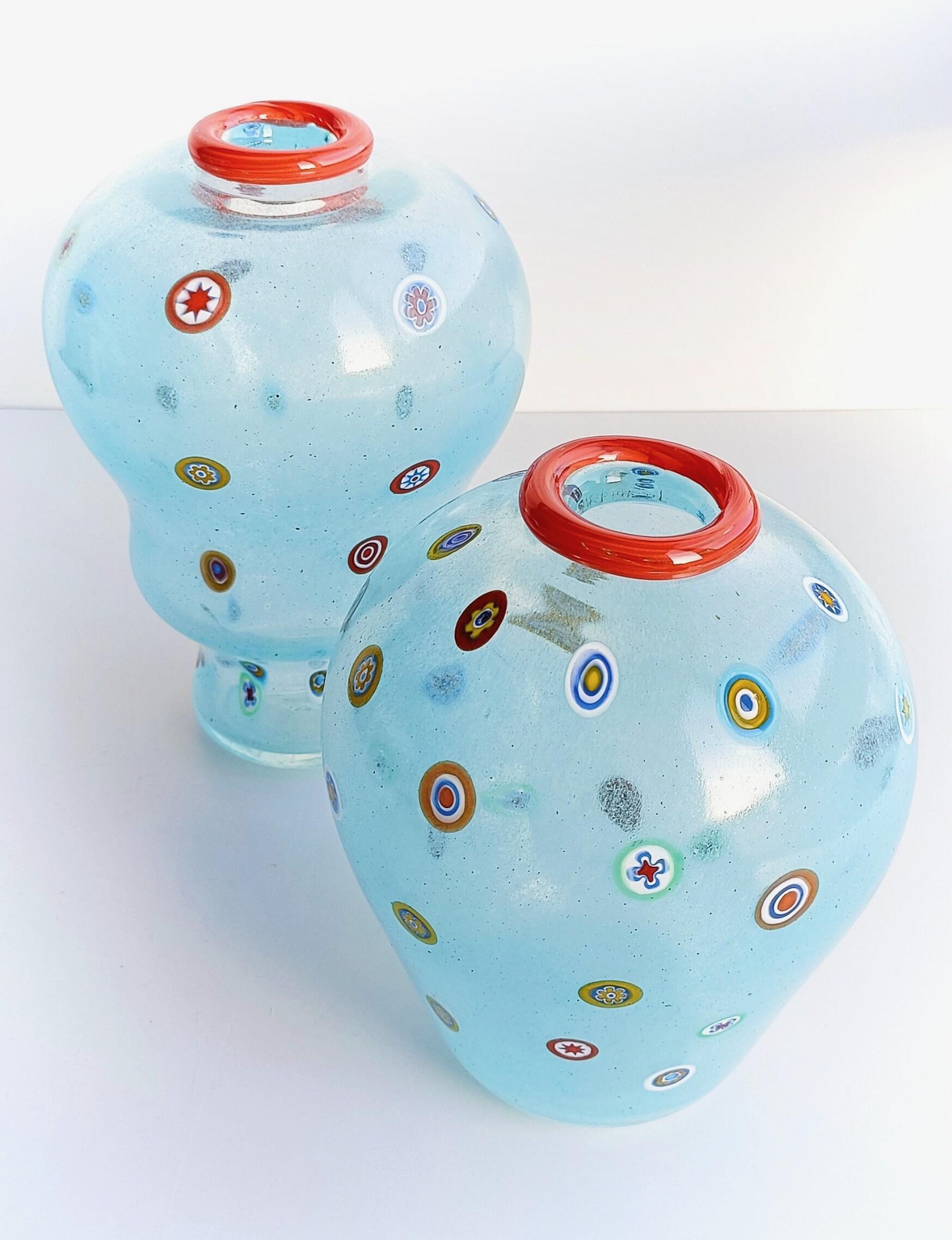 Mid-Century Modern Anzolo Fuga for A.Ve.M. (attr.) Murano Glass Vases 1960s