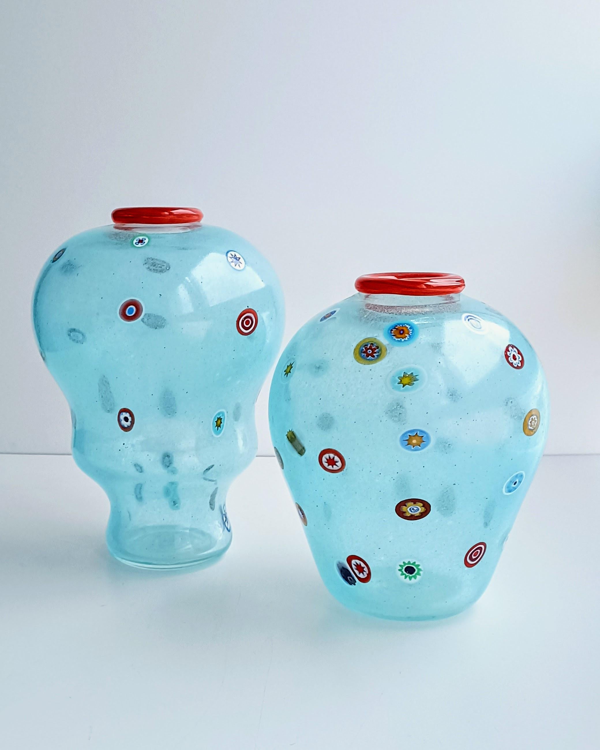 Anzolo Fuga for A.Ve.M. (attr.) Murano Glass Vases 1960s In Excellent Condition In Valencia, VC
