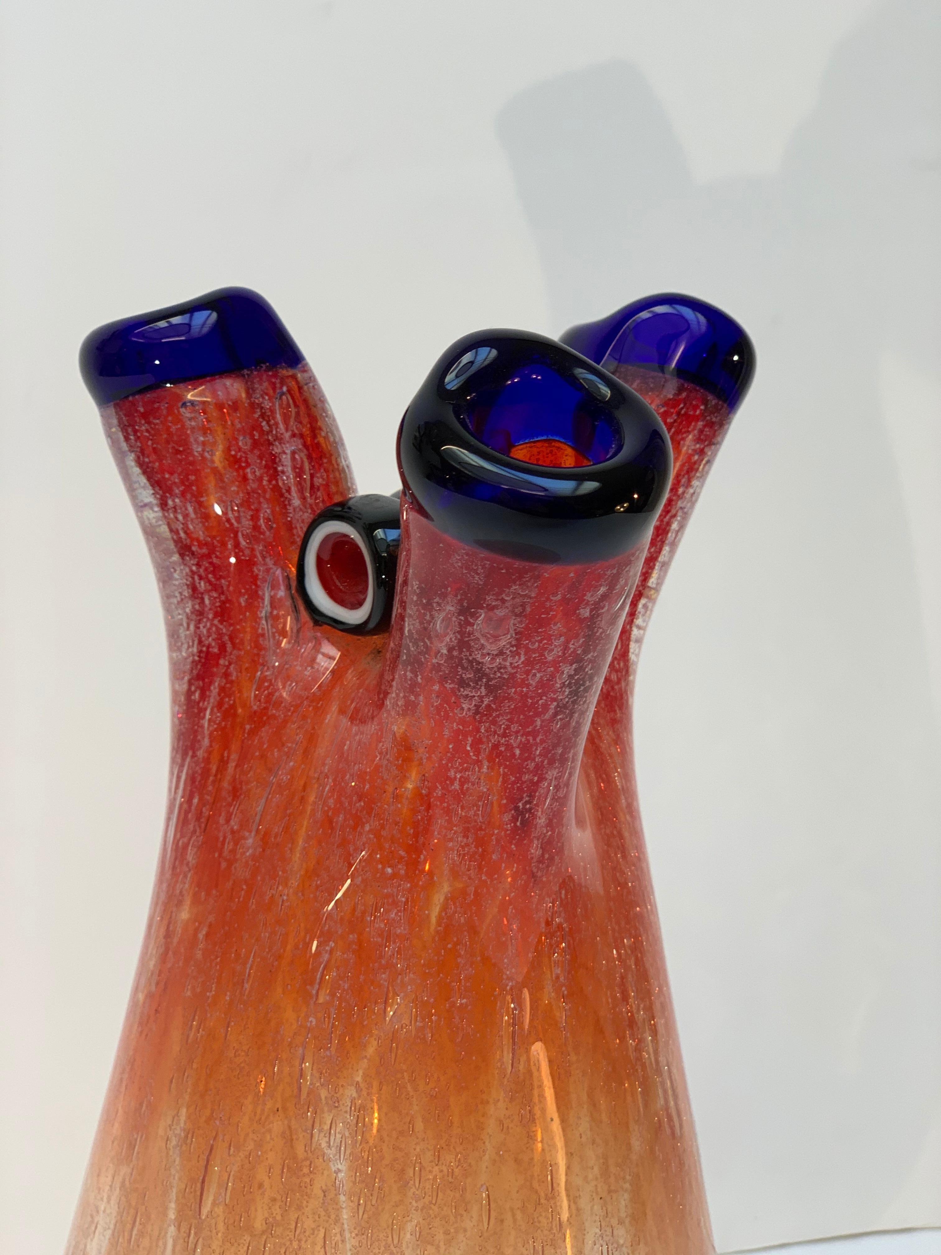 Anzolo Fuga for A.V.E.M Midcentury Blown Murano Glass 3 Mouths 