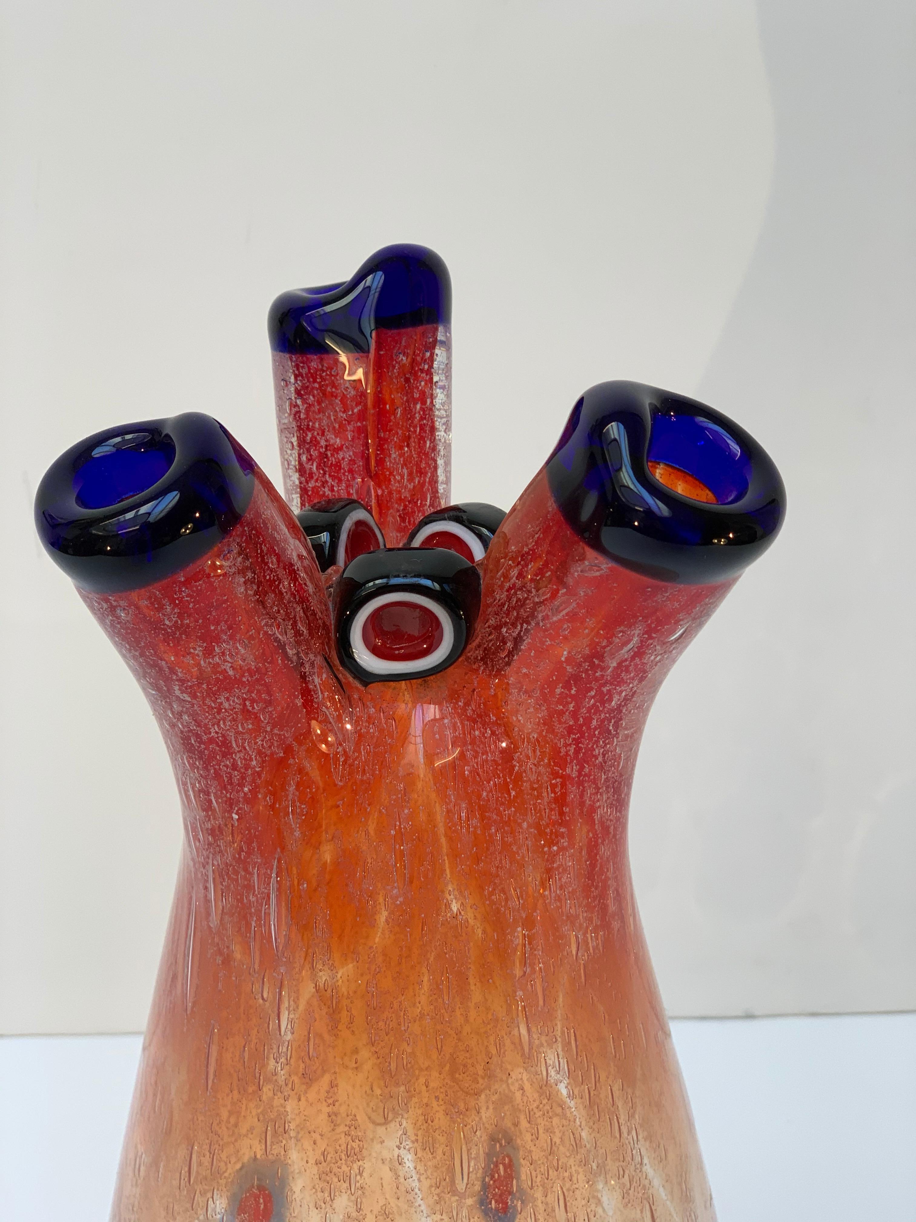 Anzolo Fuga for A.V.E.M Midcentury Blown Murano Glass 3 Mouths 