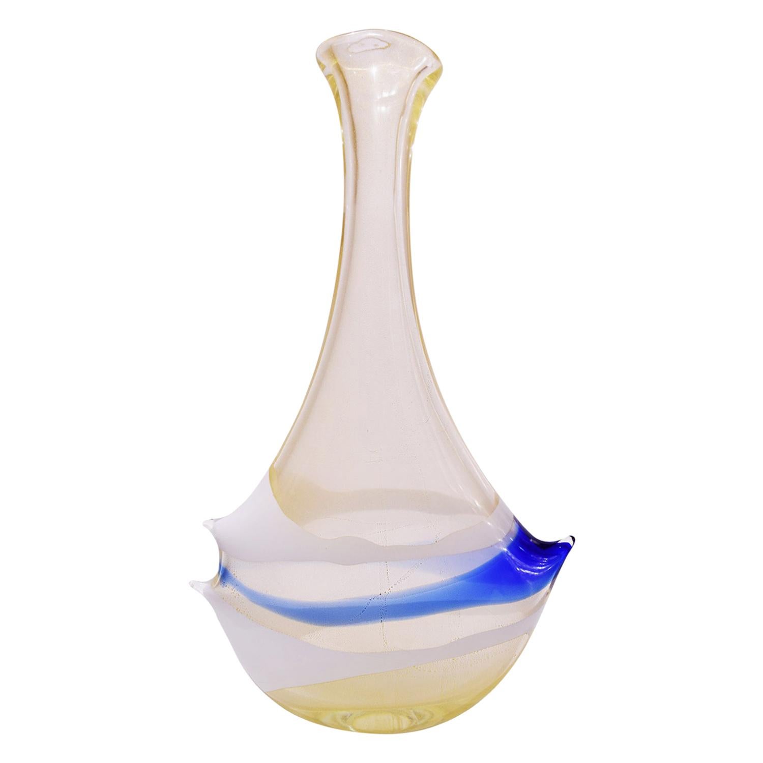 Anzolo Fuga Hand Blown Glass "Bands" Vase, 1956-60