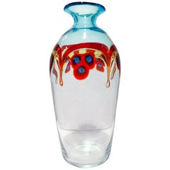 Anzolo Fuga Hand Blown Glass "Pavone" Vase, 1950s