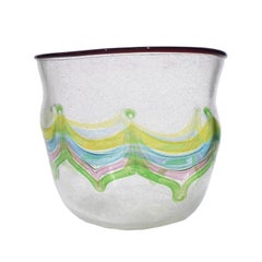 Vaso in vetro soffiato a mano Anzolo Fuga della serie "Pavone" 1957-60