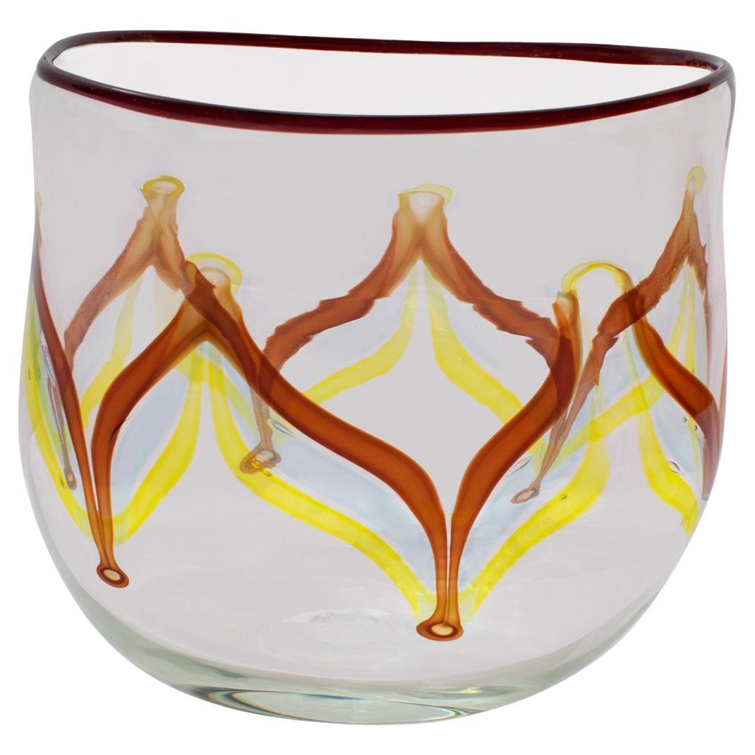 Vaso in vetro soffiato a mano Anzolo Fuga della serie "Pavone" 1957-60 in vendita