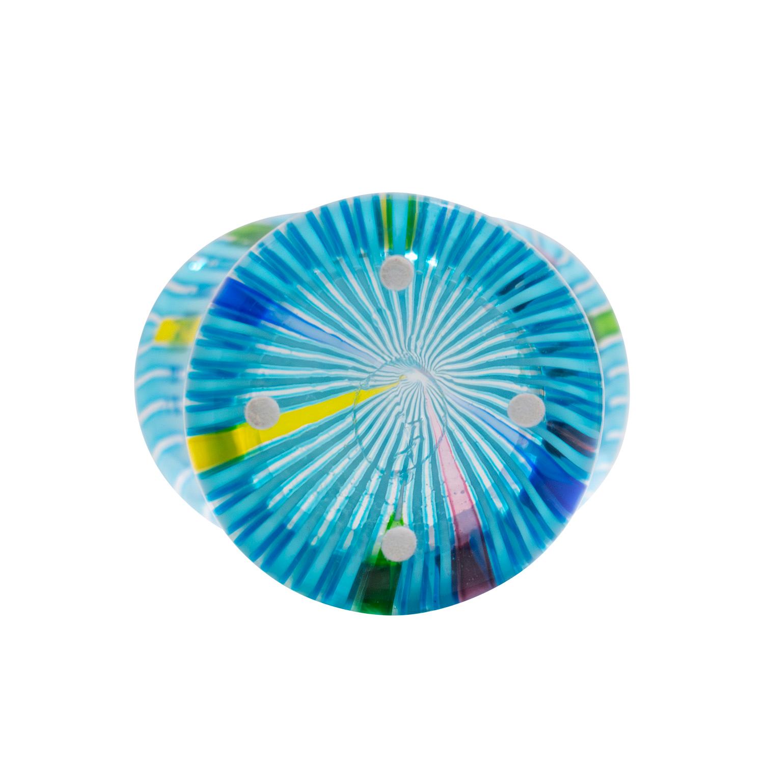 Anzolo Fuga Hand-Blown Glass Vase with Blue Vertical Rods 1955-56 In Excellent Condition For Sale In New York, NY