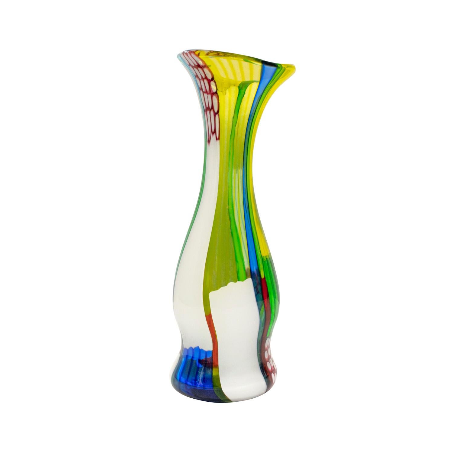 Wichtige und ikonische mundgeblasene Glasvase von Anzolo Fuga aus dem Jahr 1960 (Moderne der Mitte des Jahrhunderts) im Angebot