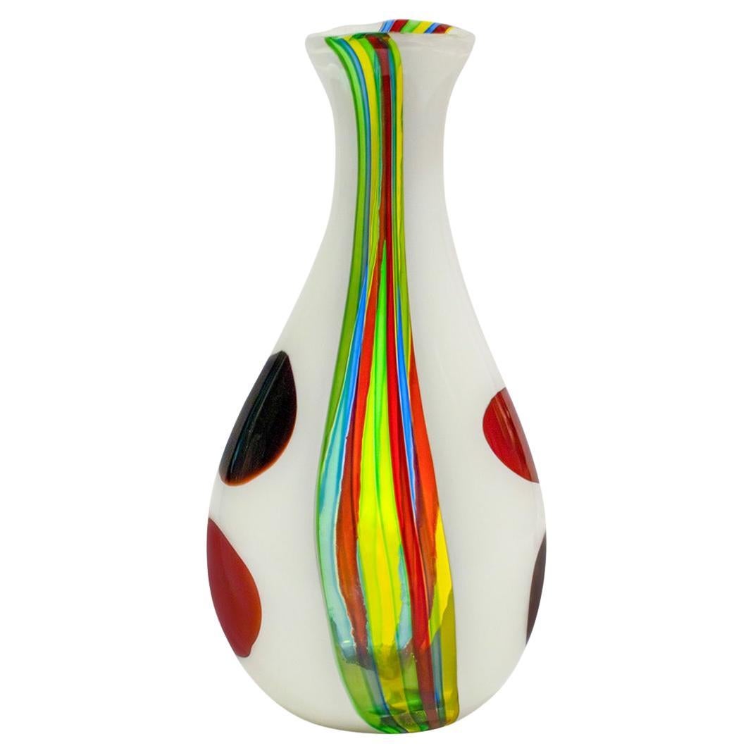 Anzolo Fuga Large and Stunning Hand-Blown Glass "Spots" Vase 1956 For Sale