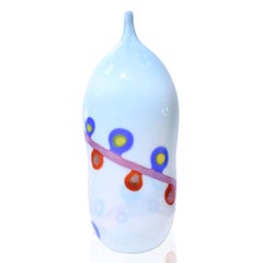 Anzolo Fuga Large Hand Blown Glass Bottle with Colorful Murrhines, 1959-1960