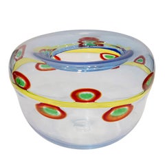 Anzolo Fuga Large Hand-Blown "Murrine Incatenate" Glass Vase 1960