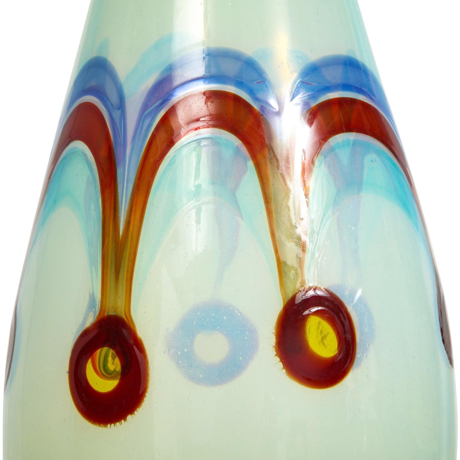 Mid-Century Modern Anzolo Fuga Large Opalescent Pavone Vase, Italy, 1957-60