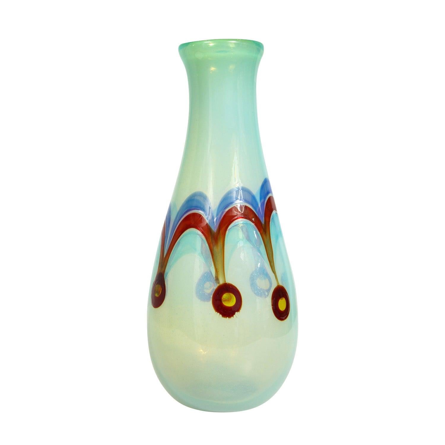 Anzolo Fuga Large Opalescent Pavone Vase, Italy, 1957-60