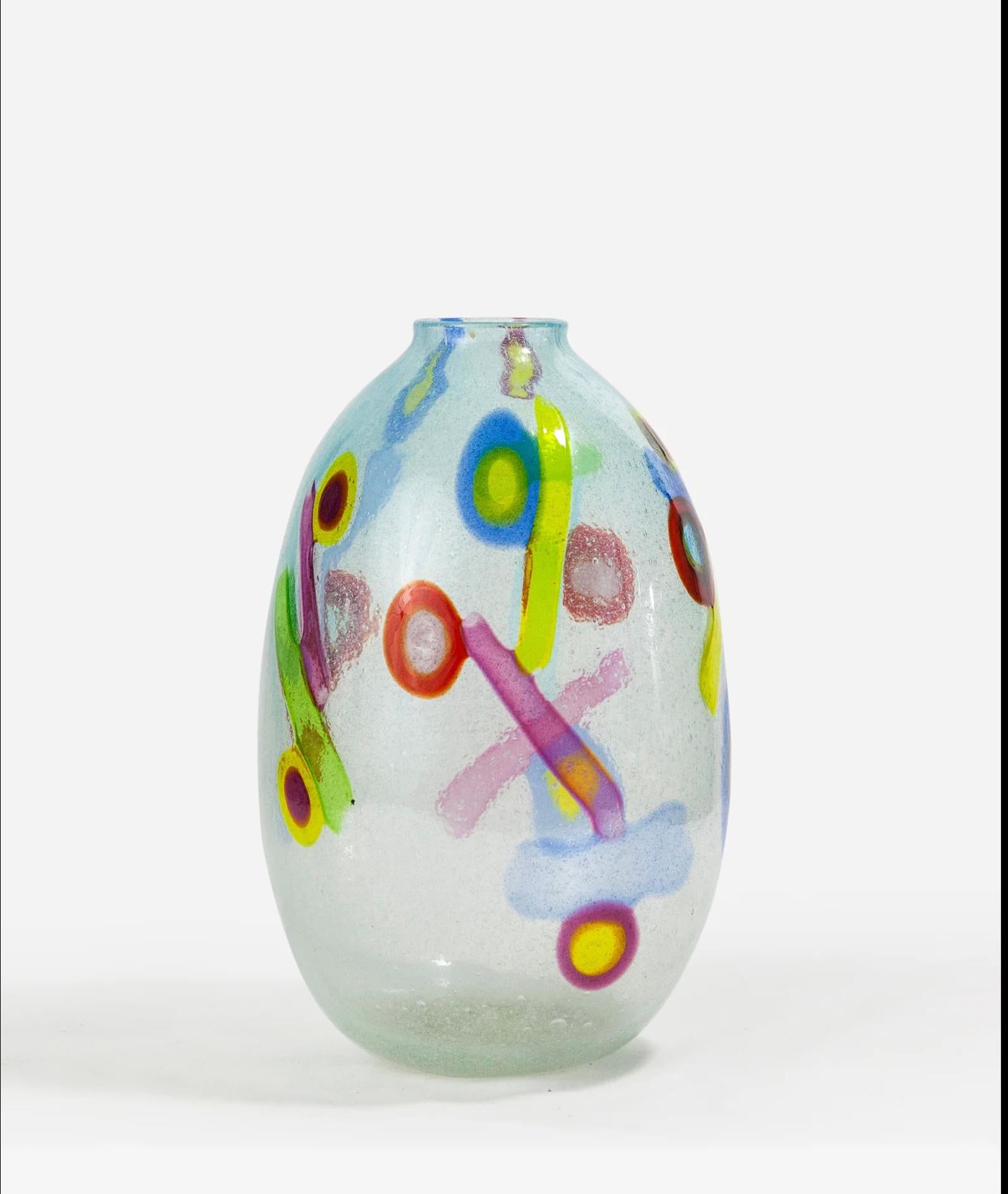 Anzolo Fuga Vaso in vetro di Murano Incatenato 1960s Colore azzurro in vendita 1