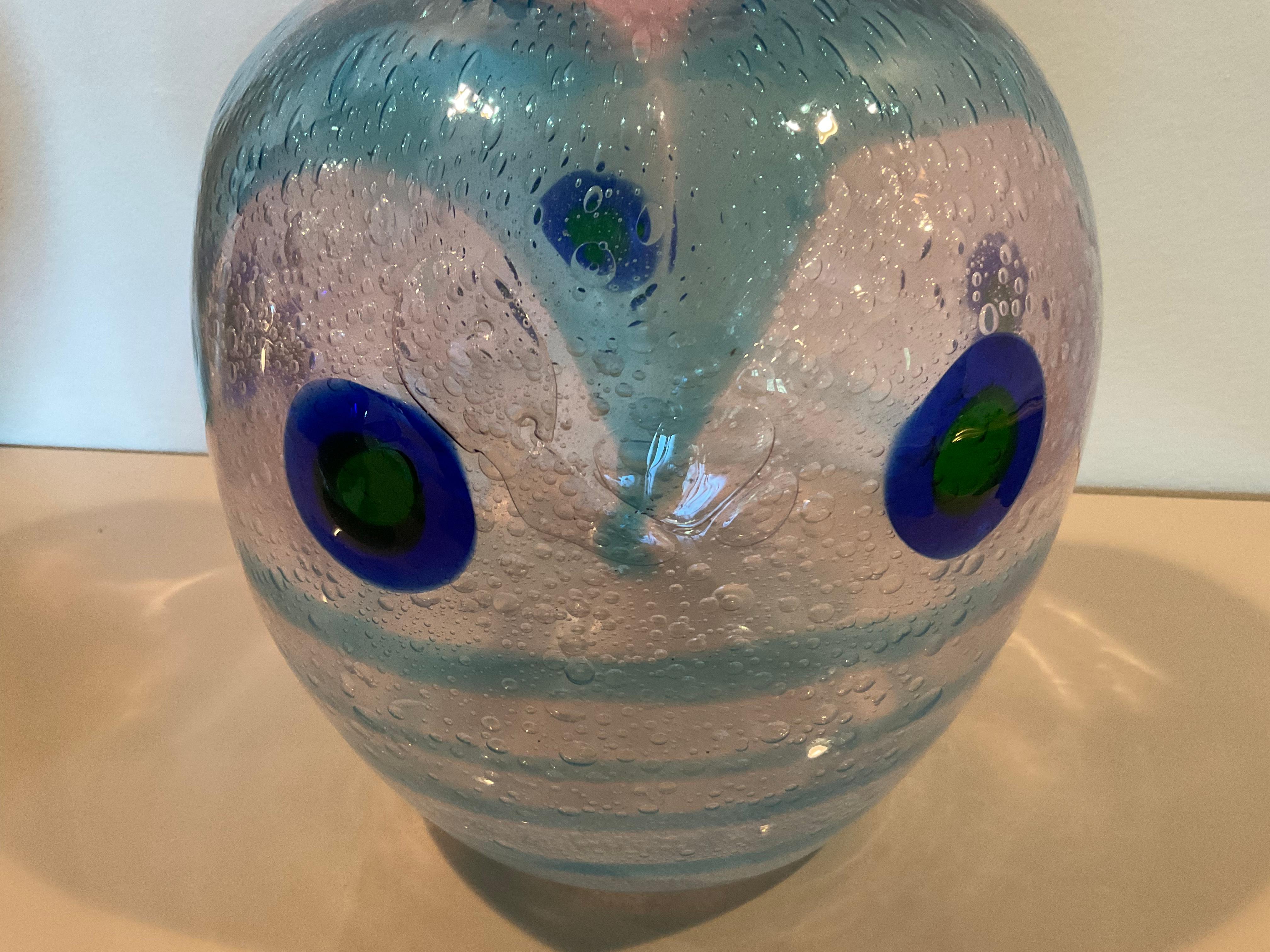 Mid-Century moderno Vaso Pavone di Anzolo Fuga Murano 1957-1960 circa Decorazione a murrine in vendita