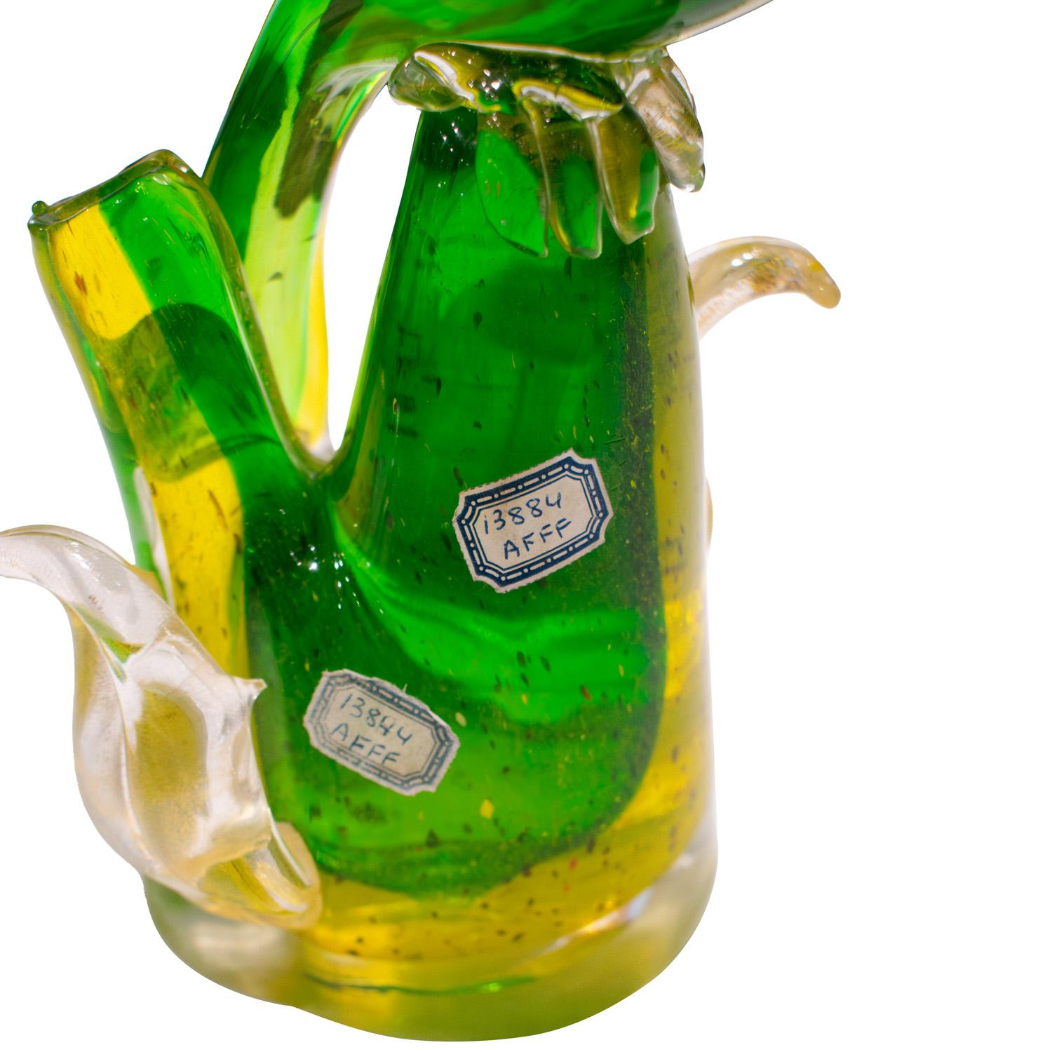 Seltene und bedeutende große mundgeblasene Glasvogel-Skulptur aus Anzolo Fuga, ca. 1957 (Mitte des 20. Jahrhunderts) im Angebot