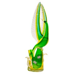 Anzolo Fuga Rare et importante grande sculpture d'oiseau en verre soufflé à la main Ca. 1957