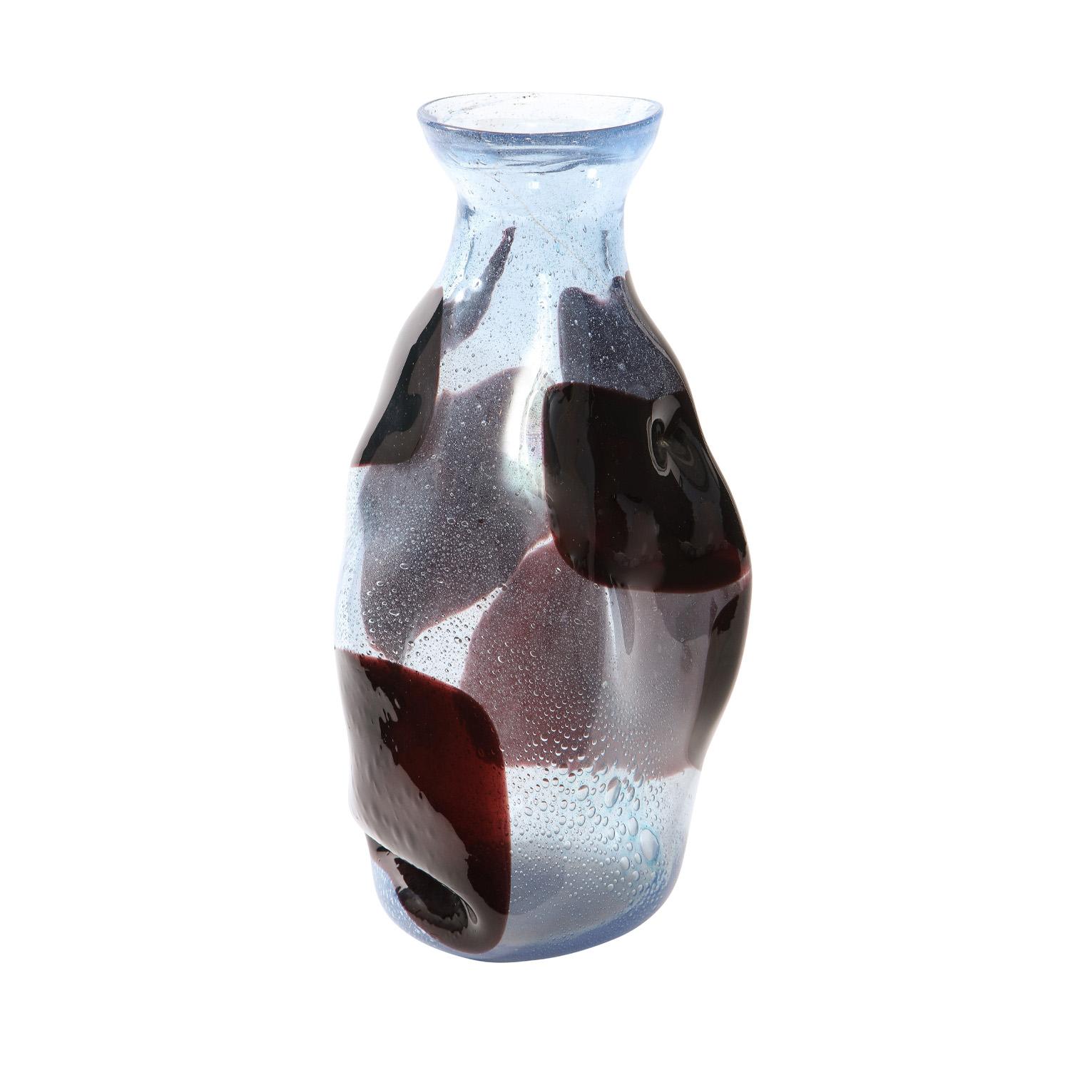 Mid-Century Modern Anzolo Fuga Rare Glass Vase in Pulegoso Glass with Spots, 1960s