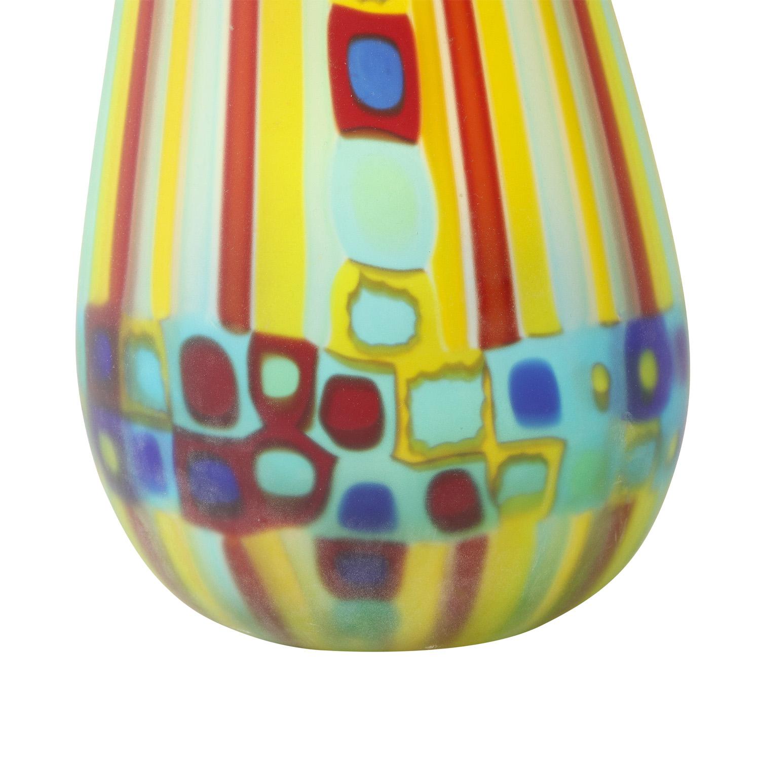 Italian Anzolo Fuga Rare Hand Blown Glass Vase with Corroso Finish 1958-60