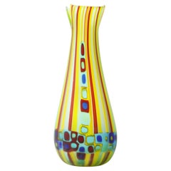 Anzolo Fuga Rare Hand Blown Glass Vase with Corroso Finish 1958-60