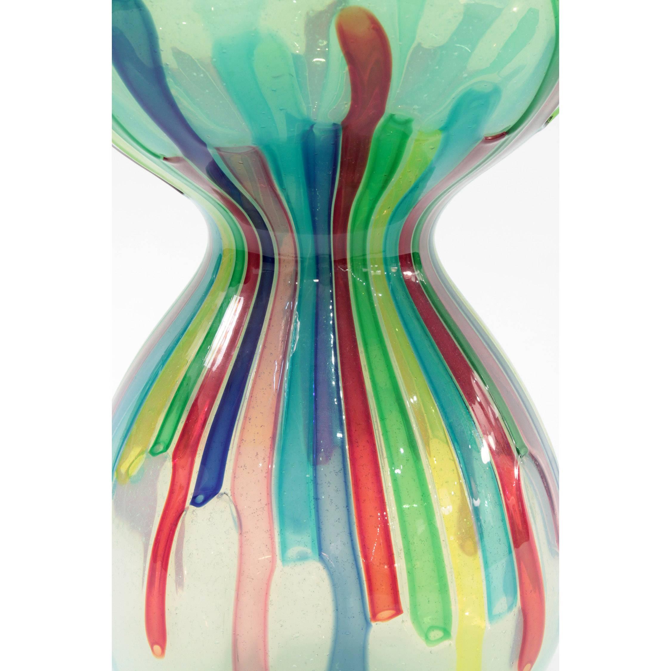 Mid-Century Modern Anzolo Fuga Rare Handblown Hourglass Vase, circa 1960 For Sale