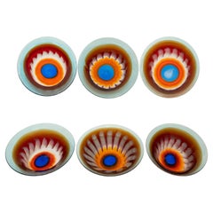 Anzolo Fuga Rare Set of 10 Hand-Blown Astrale Plates/Bowls Early-1960s