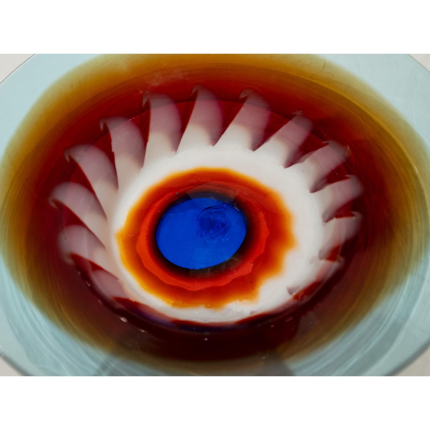 Hand-Crafted Anzolo Fuga Rare Set of 10 Hand-Blown Astrale Plates/Bowls Early-1960s For Sale