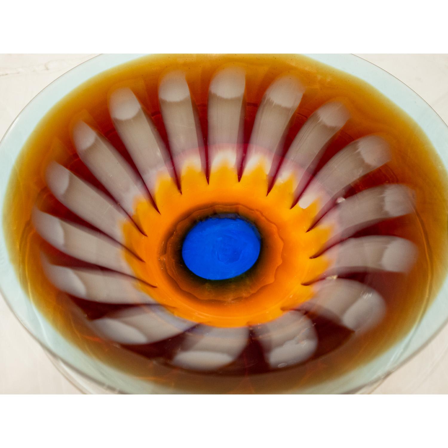 Anzolo Fuga Rare Set of 10 Hand-Blown Astrale Plates/Bowls Early-1960s In Excellent Condition For Sale In New York, NY