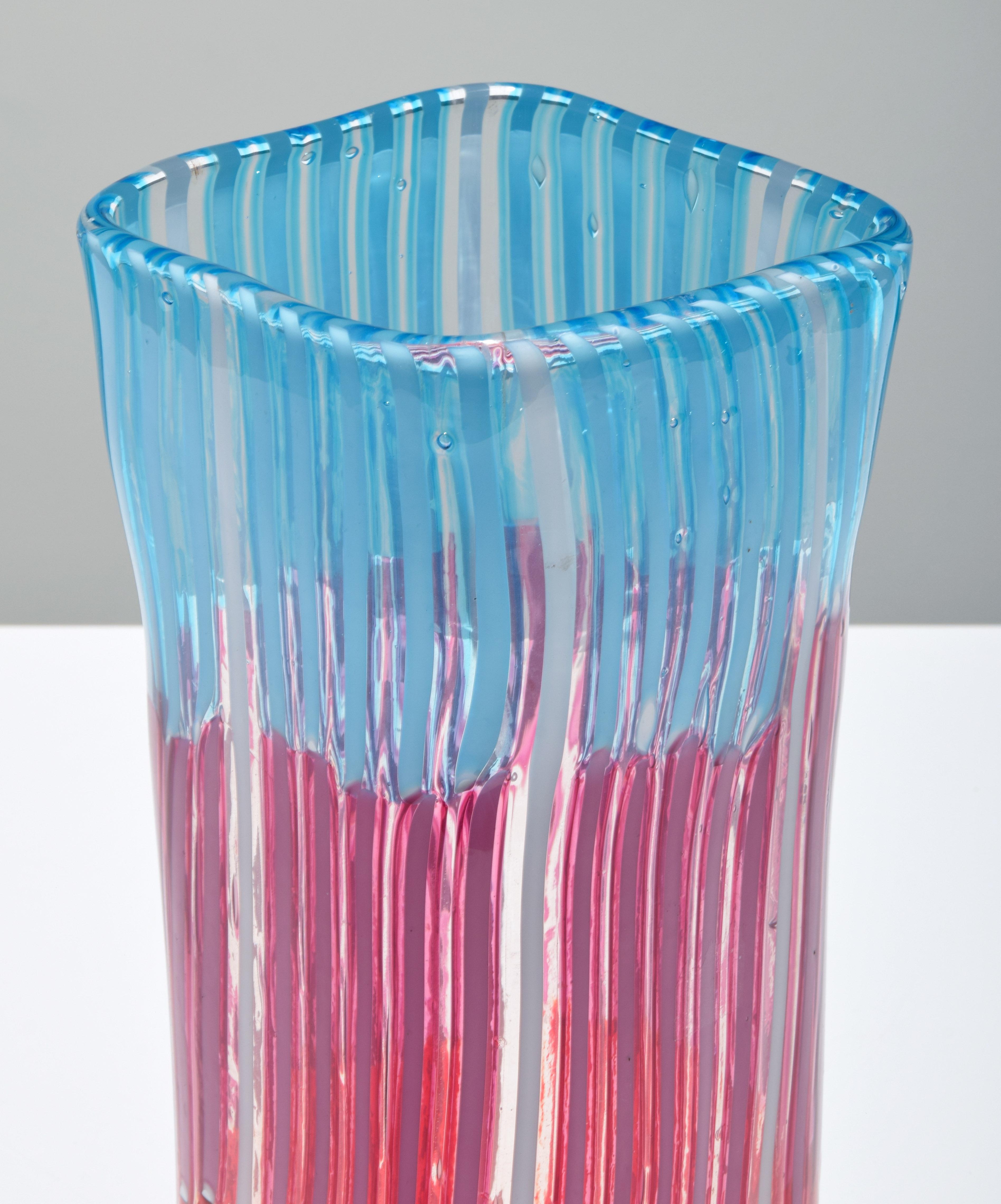 Artist/Designer: Anzolo Fuga (Italian, 1914-1998); Arte Vetraria Muranese (A.V.E.M.)

Additional Information: The hand blown vase has vertical rods.

Marking(s); notes: no marking(s) apparent

Country of origin; materials: Italy; glass

Dimensions: